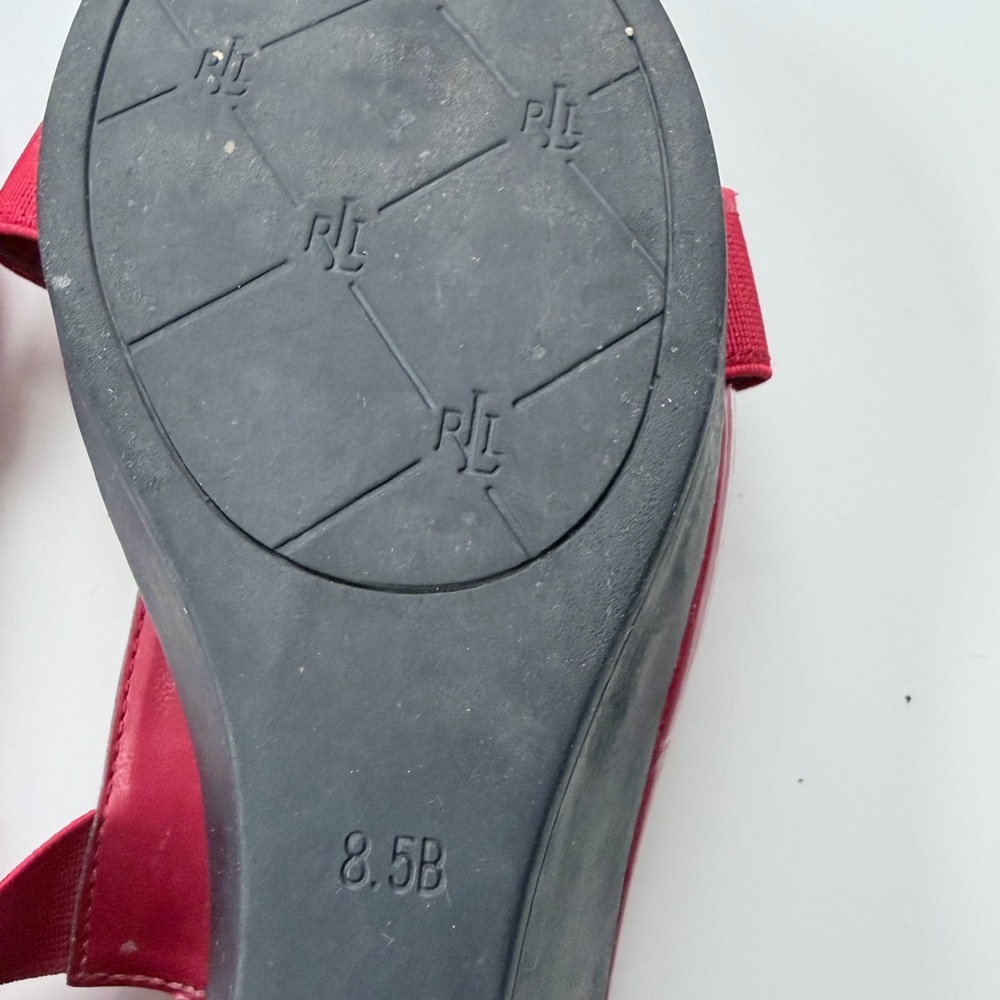 Lauren Ralph Lauren Red Wedge Sandals - Picture 8 of 13